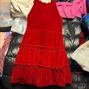 Janie and Jack Scarlet Velvet Dress NWOT